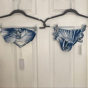 ** MIKOH BIKINI ALOHA TROPICAL INTERWOVEN BIKINI SET-BLUE/WHITE-SMALL**